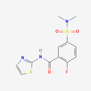 molecular formula C12H12FN3O3S2 B5801902 5-[(dimethylamino)sulfonyl]-2-fluoro-N-1,3-thiazol-2-ylbenzamide 