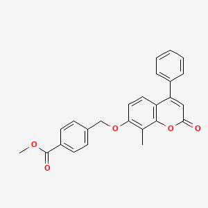 molecular formula C25H20O5 B5801912 methyl 4-{[(8-methyl-2-oxo-4-phenyl-2H-chromen-7-yl)oxy]methyl}benzoate CAS No. 6238-88-6
