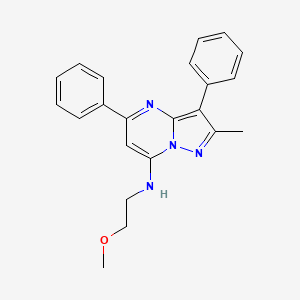 molecular formula C22H22N4O B5801920 N-(2-methoxyethyl)-2-methyl-3,5-diphenylpyrazolo[1,5-a]pyrimidin-7-amine 