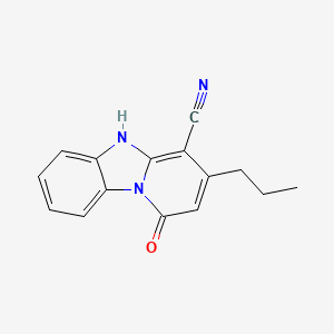 molecular formula C15H13N3O B5801927 1-oxo-3-propyl-1,5-dihydropyrido[1,2-a]benzimidazole-4-carbonitrile 