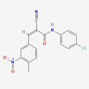 N-(4-chlorophenyl)-2-cyano-3-(4-methyl-3-nitrophenyl)acrylamide