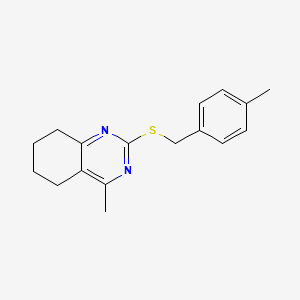 molecular formula C17H20N2S B5801975 4-methyl-2-[(4-methylbenzyl)thio]-5,6,7,8-tetrahydroquinazoline 
