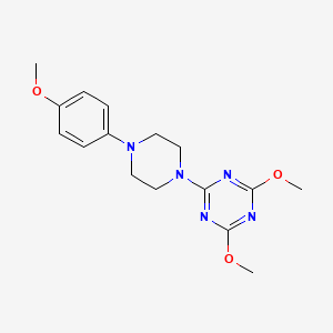 molecular formula C16H21N5O3 B5801979 2,4-dimethoxy-6-[4-(4-methoxyphenyl)-1-piperazinyl]-1,3,5-triazine 