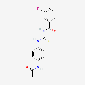 molecular formula C16H14FN3O2S B5801987 N-({[4-(acetylamino)phenyl]amino}carbonothioyl)-3-fluorobenzamide 