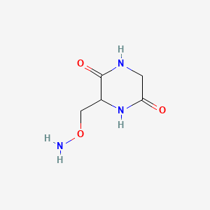 molecular formula C5H9N3O3 B580200 3-Aminooxymethyl-piperazine-2,5-dione CAS No. 16561-95-8