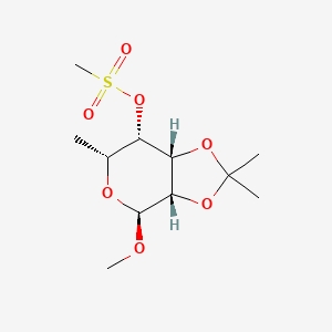 molecular formula C11H20O7S B580204 [(3aS,4S,6R,7S,7aR)-4-methoxy-2,2,6-trimethyl-4,6,7,7a-tetrahydro-3aH-[1,3]dioxolo[4,5-c]pyran-7-yl] methanesulfonate CAS No. 15830-64-5