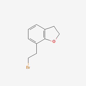 molecular formula C10H11BrO B580206 苯并呋喃, 7-(2-溴乙基)-2,3-二氢- CAS No. 1598271-92-1