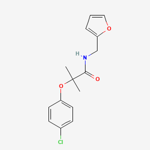molecular formula C15H16ClNO3 B5802098 2-(4-chlorophenoxy)-N-(2-furylmethyl)-2-methylpropanamide 