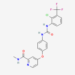 molecular formula C21H16ClF3N4O3 B580210 4-(4-(3-(2-chloro-3-(trifluoroMethyl)phenyl)ureido)phenoxy)-N-MethylpicolinaMide CAS No. 1431697-81-2