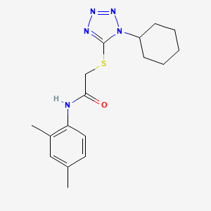 2-[(1-cyclohexyl-1H-tetrazol-5-yl)thio]-N-(2,4-dimethylphenyl)acetamide