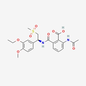 molecular formula C22H26N2O8S B580214 2-Acetamido-6-[[(1S)-1-(3-ethoxy-4-methoxyphenyl)-2-methylsulfonylethyl]carbamoyl]benzoic acid CAS No. 1809170-71-5