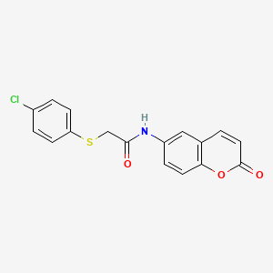 2-[(4-chlorophenyl)thio]-N-(2-oxo-2H-chromen-6-yl)acetamide