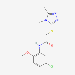 molecular formula C13H15ClN4O2S B5802165 N-(5-chloro-2-methoxyphenyl)-2-[(4,5-dimethyl-4H-1,2,4-triazol-3-yl)thio]acetamide 