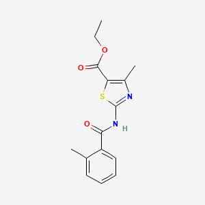 molecular formula C15H16N2O3S B5802175 ethyl 4-methyl-2-[(2-methylbenzoyl)amino]-1,3-thiazole-5-carboxylate 