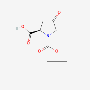 molecular formula C10H15NO5 B580220 (R)-1-(tert-Butoxycarbonyl)-4-oxopyrrolidine-2-carboxylic acid CAS No. 364077-84-9