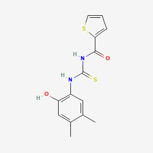molecular formula C14H14N2O2S2 B5802209 N-{[(2-hydroxy-4,5-dimethylphenyl)amino]carbonothioyl}-2-thiophenecarboxamide 