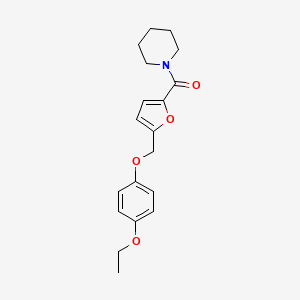 molecular formula C19H23NO4 B5802220 1-{5-[(4-ethoxyphenoxy)methyl]-2-furoyl}piperidine 
