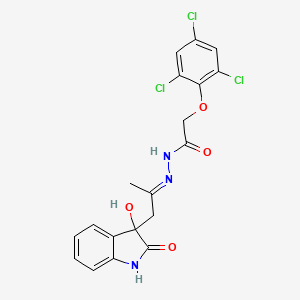 N'-[2-(3-hydroxy-2-oxo-2,3-dihydro-1H-indol-3-yl)-1-methylethylidene]-2-(2,4,6-trichlorophenoxy)acetohydrazide