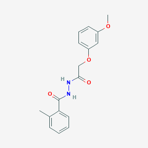 molecular formula C17H18N2O4 B5802231 N'-[(3-methoxyphenoxy)acetyl]-2-methylbenzohydrazide 