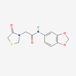 molecular formula C12H12N2O4S B5802236 N-1,3-benzodioxol-5-yl-2-(4-oxo-1,3-thiazolidin-3-yl)acetamide 