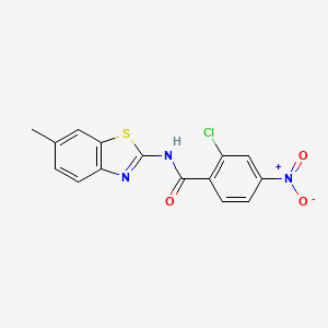 molecular formula C15H10ClN3O3S B5802275 2-chloro-N-(6-methyl-1,3-benzothiazol-2-yl)-4-nitrobenzamide 
