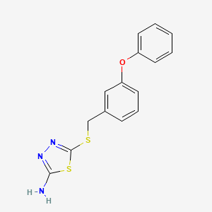 molecular formula C15H13N3OS2 B5802297 5-[(3-phenoxybenzyl)thio]-1,3,4-thiadiazol-2-amine 