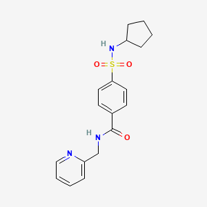molecular formula C18H21N3O3S B5802328 4-[(cyclopentylamino)sulfonyl]-N-(2-pyridinylmethyl)benzamide 