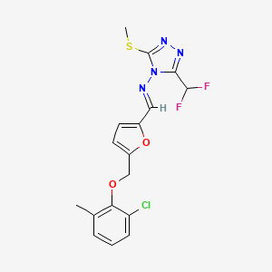 molecular formula C17H15ClF2N4O2S B5802335 N-({5-[(2-chloro-6-methylphenoxy)methyl]-2-furyl}methylene)-3-(difluoromethyl)-5-(methylthio)-4H-1,2,4-triazol-4-amine 