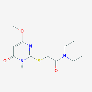 molecular formula C11H17N3O3S B5802348 N,N-diethyl-2-[(4-methoxy-6-oxo-1,6-dihydro-2-pyrimidinyl)thio]acetamide 