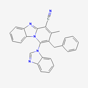 molecular formula C27H19N5 B5802356 1-(1H-benzimidazol-1-yl)-2-benzyl-3-methylpyrido[1,2-a]benzimidazole-4-carbonitrile 