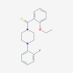 molecular formula C19H21FN2OS B5802369 1-[(2-ethoxyphenyl)carbonothioyl]-4-(2-fluorophenyl)piperazine 