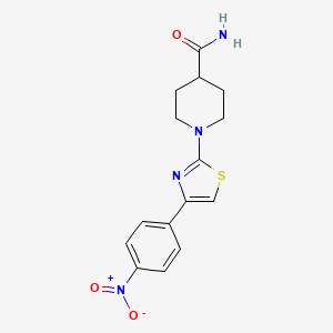 molecular formula C15H16N4O3S B5802432 1-[4-(4-nitrophenyl)-1,3-thiazol-2-yl]-4-piperidinecarboxamide 