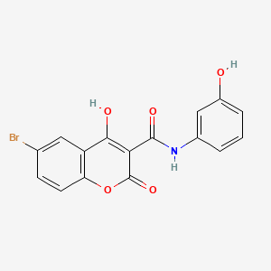 6-Bromo-4-hydroxy-3-((m-hydroxyphenyl)carbamoyl)coumarin
