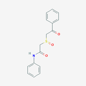 molecular formula C16H15NO3S B5802497 2-[(2-oxo-2-phenylethyl)sulfinyl]-N-phenylacetamide 