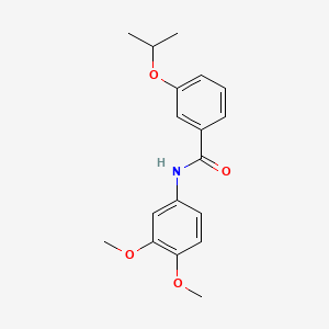 molecular formula C18H21NO4 B5802527 N-(3,4-dimethoxyphenyl)-3-isopropoxybenzamide 