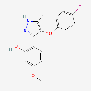 molecular formula C17H15FN2O3 B5802540 2-[4-(4-fluorophenoxy)-5-methyl-1H-pyrazol-3-yl]-5-methoxyphenol 