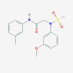 molecular formula C17H20N2O4S B5802545 N~2~-(3-methoxyphenyl)-N~1~-(3-methylphenyl)-N~2~-(methylsulfonyl)glycinamide 