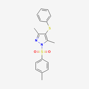 molecular formula C18H18N2O2S2 B5802559 3,5-dimethyl-1-[(4-methylphenyl)sulfonyl]-4-(phenylthio)-1H-pyrazole 
