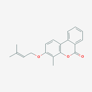 molecular formula C19H18O3 B5802572 4-methyl-3-[(3-methyl-2-buten-1-yl)oxy]-6H-benzo[c]chromen-6-one 