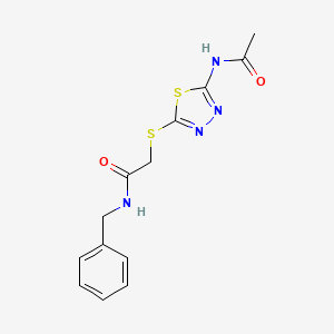 molecular formula C13H14N4O2S2 B5802589 2-{[5-(acetylamino)-1,3,4-thiadiazol-2-yl]thio}-N-benzylacetamide 