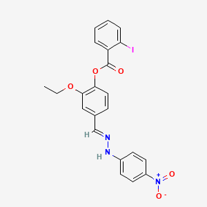 2-ethoxy-4-[2-(4-nitrophenyl)carbonohydrazonoyl]phenyl 2-iodobenzoate