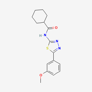 molecular formula C16H19N3O2S B5802602 N-[5-(3-methoxyphenyl)-1,3,4-thiadiazol-2-yl]cyclohexanecarboxamide 