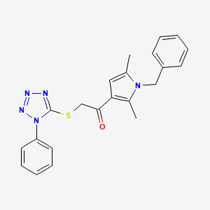 molecular formula C22H21N5OS B5802622 1-(1-benzyl-2,5-dimethyl-1H-pyrrol-3-yl)-2-[(1-phenyl-1H-tetrazol-5-yl)thio]ethanone 
