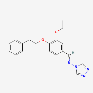 molecular formula C19H20N4O2 B5802655 N-[3-ethoxy-4-(2-phenylethoxy)benzylidene]-4H-1,2,4-triazol-4-amine 