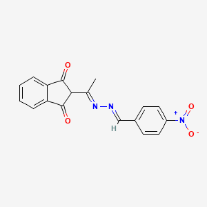 molecular formula C18H13N3O4 B5802665 4-nitrobenzaldehyde [1-(1,3-dioxo-2,3-dihydro-1H-inden-2-yl)ethylidene]hydrazone 