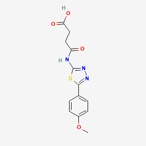 molecular formula C13H13N3O4S B5802668 4-{[5-(4-methoxyphenyl)-1,3,4-thiadiazol-2-yl]amino}-4-oxobutanoic acid 