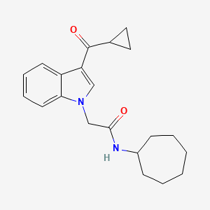 molecular formula C21H26N2O2 B5802732 N-cycloheptyl-2-[3-(cyclopropylcarbonyl)-1H-indol-1-yl]acetamide 