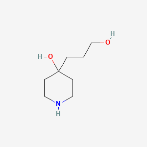 molecular formula C8H17NO2 B580276 4-(3-Hydroxypropyl)piperidin-4-ol CAS No. 884586-68-9