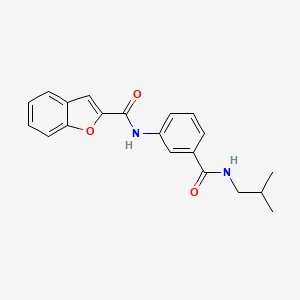 molecular formula C20H20N2O3 B5802767 N-{3-[(isobutylamino)carbonyl]phenyl}-1-benzofuran-2-carboxamide 