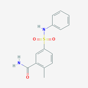 molecular formula C14H14N2O3S B5802785 5-(anilinosulfonyl)-2-methylbenzamide 